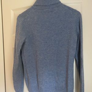 Woolovers Women’s Blue 100% Lambswool Turtleneck Sweater - Size Small